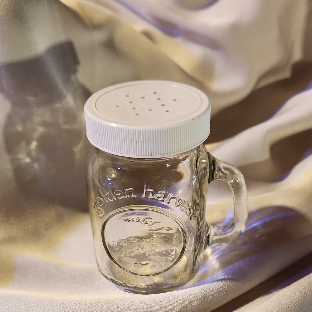 Mini Glass Mason Jar Mug with White Lid